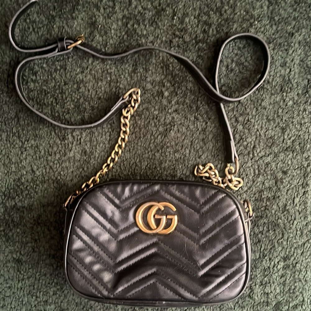 Gucci GG Black Marmont mini sling bag (poor condition!)
